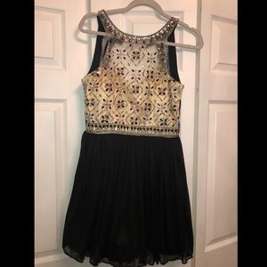 Black and gold dress